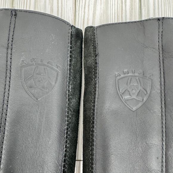 Ariat half chaps ST black leather quilted comfort fit stretch riding small tall - Picture 4 of 14